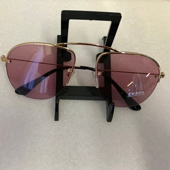 Prada Sunglasses Gold Frame Lavender Lens RARE main image 4